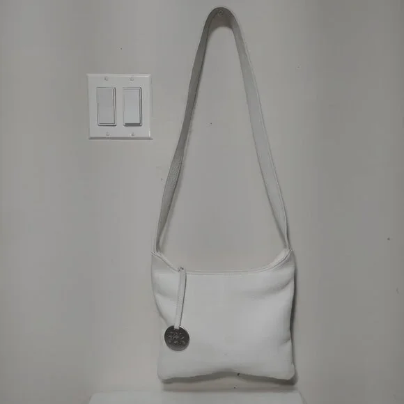 The Sak White Leather With Logo Charm Crossbody Shoulder Bag - Picture 2 of 11